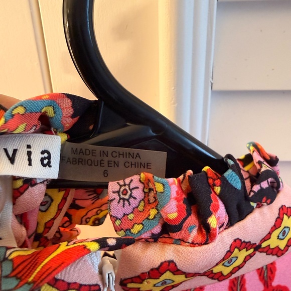 Alice + Olivia Kathy Floral Tiered Mini Dress, Size 6 - Picture 12 of 16